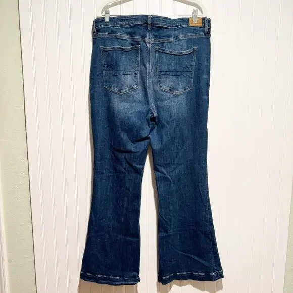 American Eagle Super Hi Rise Flare Jeans Plus Size 18 - Picture 4 of 6
